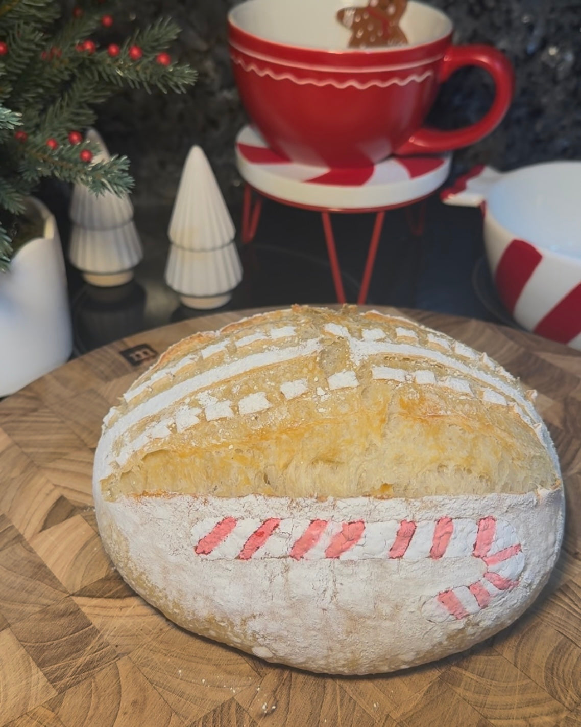 Candy Cane Classic Sourdough Bread