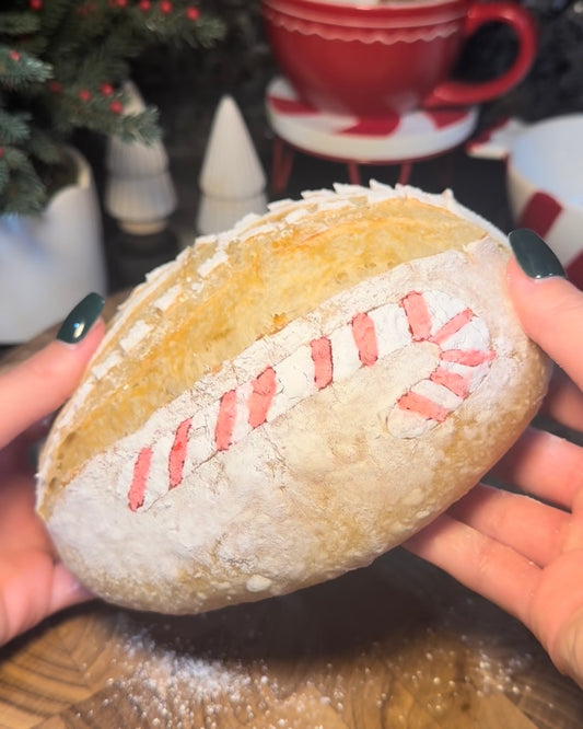 Candy Cane Classic Sourdough Bread